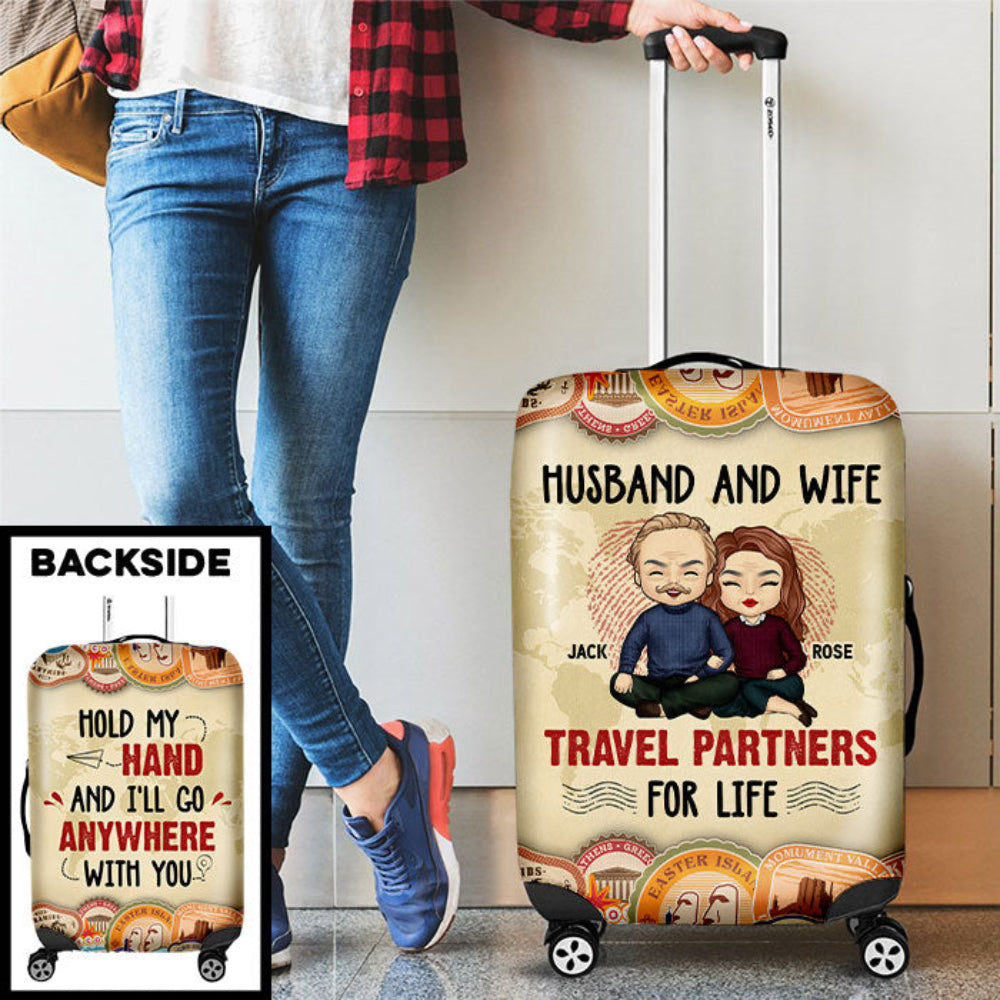 Personalized Husband And Wife Luggage Cover
