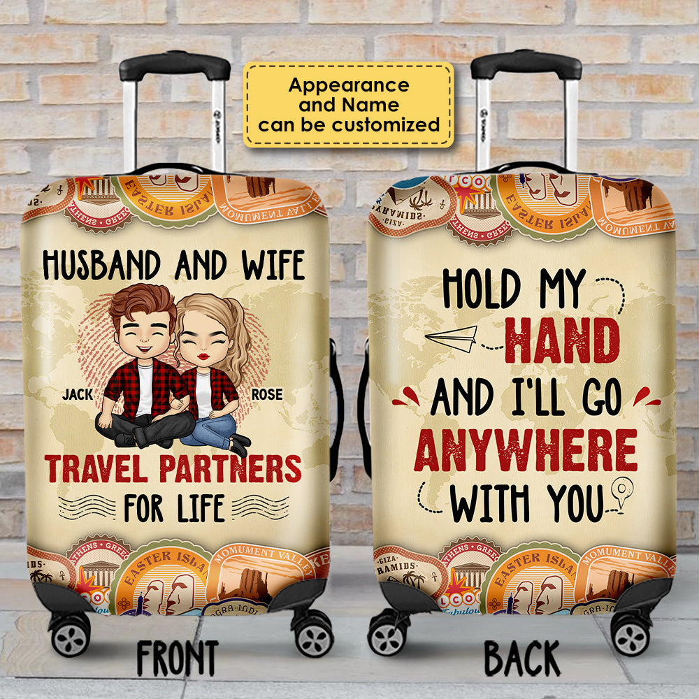 Personalized Husband And Wife Luggage Cover