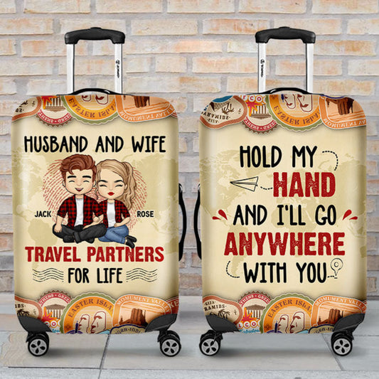 Personalized Husband And Wife Luggage Cover