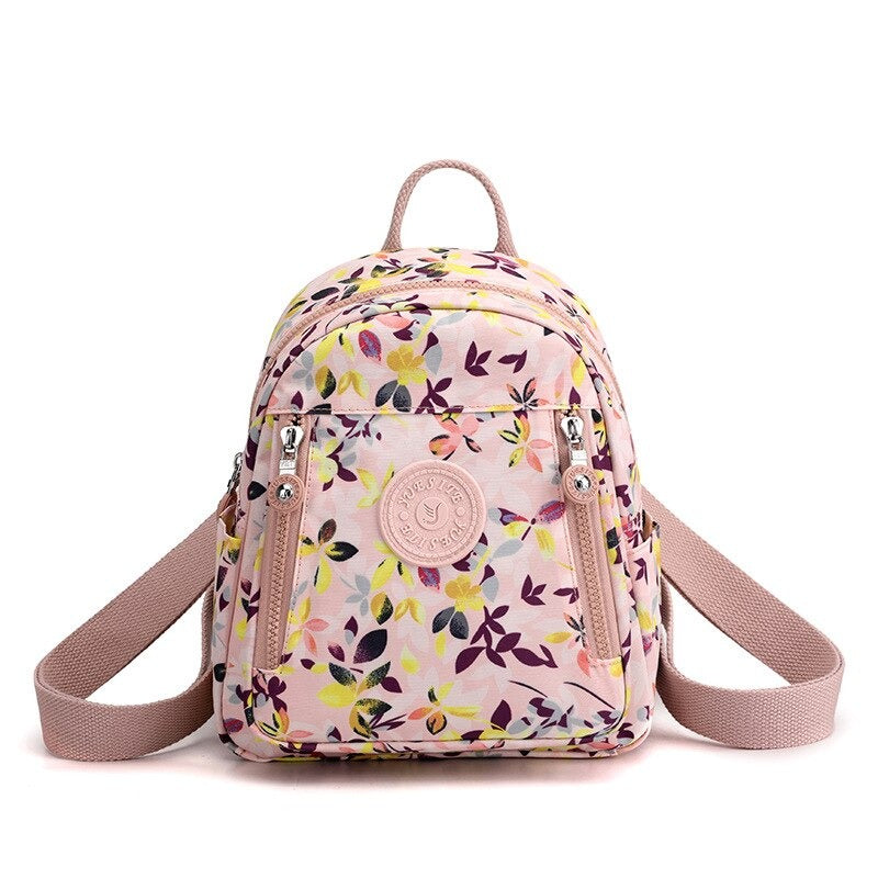 Printed Nylon Small Shoulder Backpack