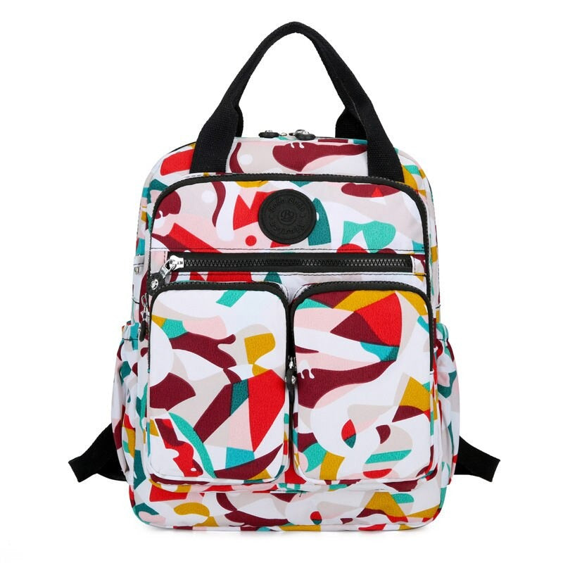 Nylon Floral Print Laptop Backpack For Girls