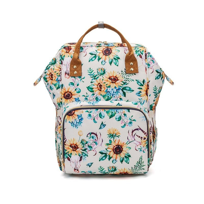 Printed Large Capacity Diaper Backpack