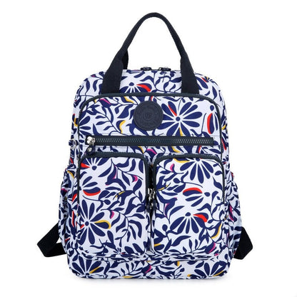 Nylon Floral Print Laptop Backpack For Girls