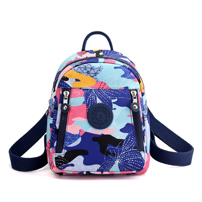 Printed Nylon Small Shoulder Backpack