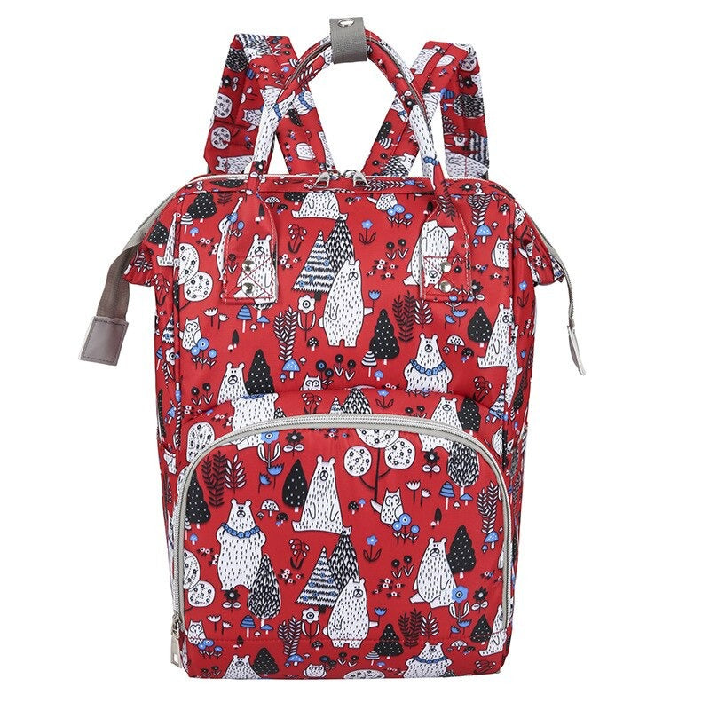 Cartoon Print Large Capacity Baby Care Diaper Backpack