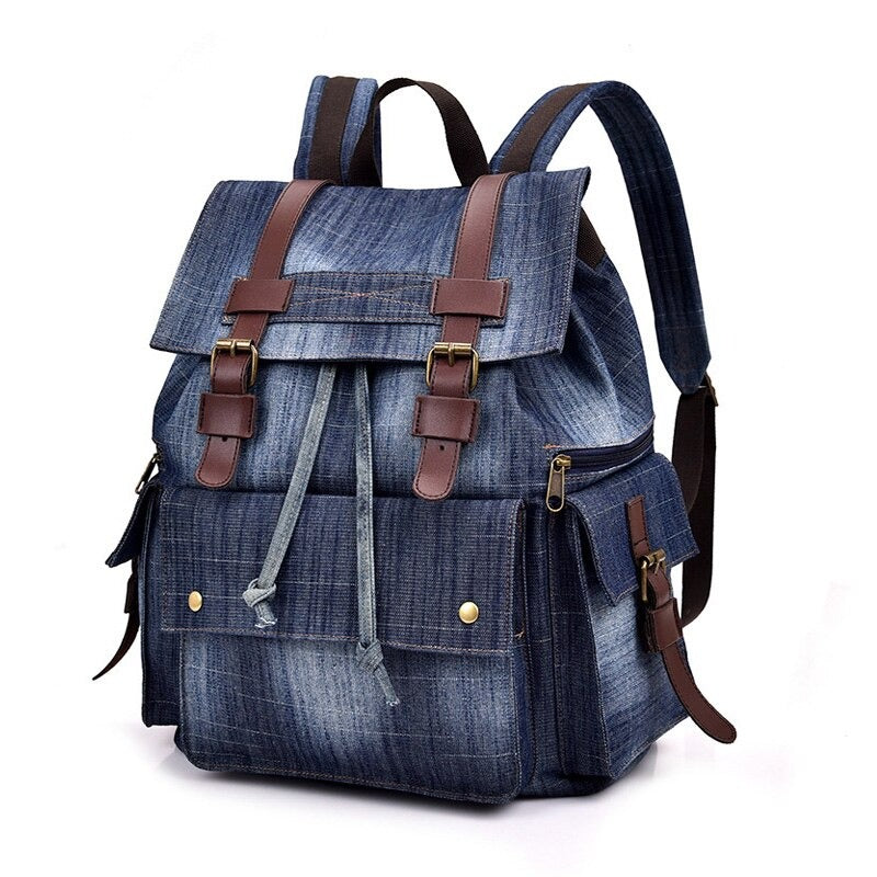 Large Capacity Denim Laptop Backpack