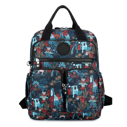 Nylon Floral Print Laptop Backpack For Girls