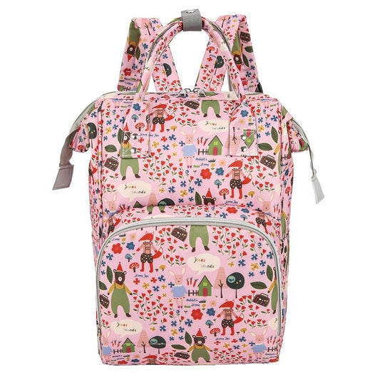 Cartoon Print Large Capacity Baby Care Diaper Backpack