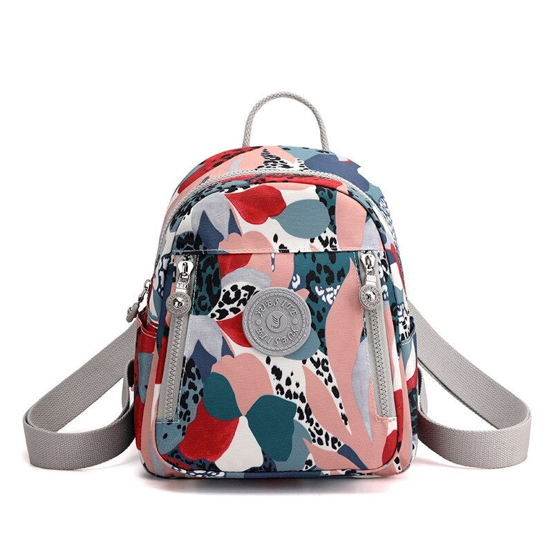 Printed Nylon Small Shoulder Backpack