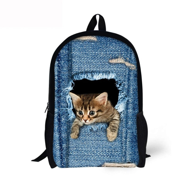Canvas Animal Printing 3D School Bags