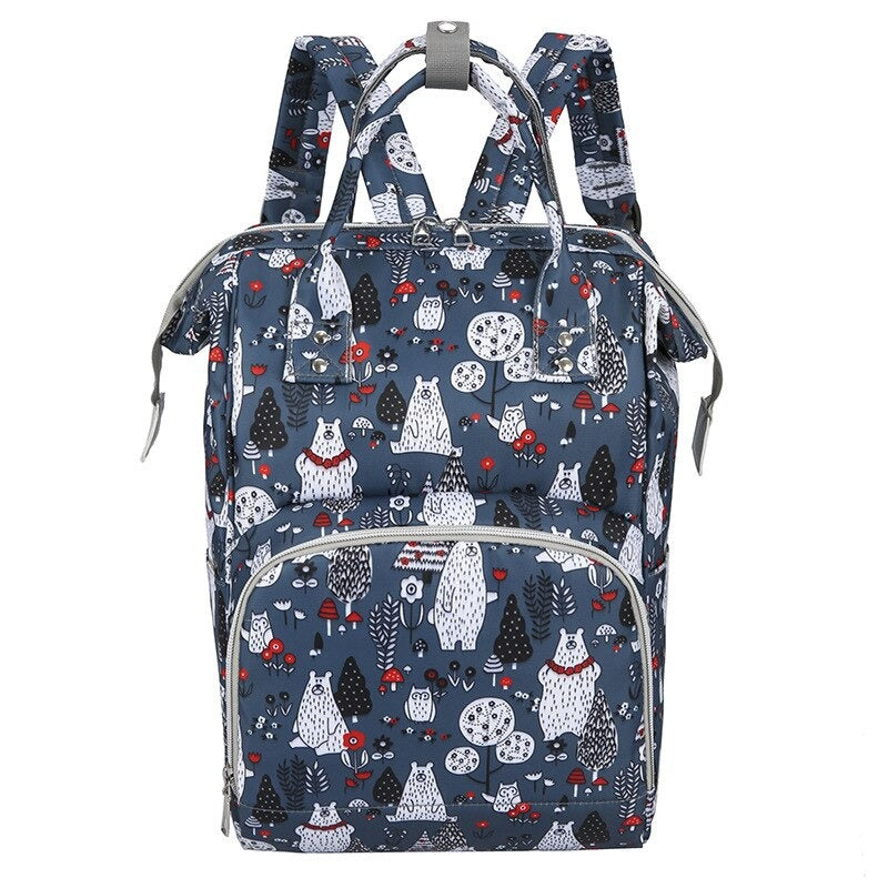 Cartoon Print Large Capacity Baby Care Diaper Backpack