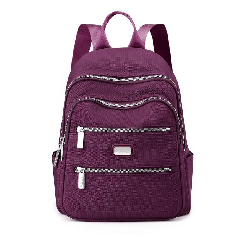 Solid Color Nylon Casual Backpack For Women