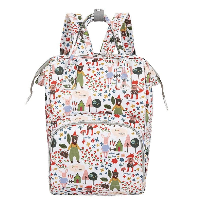 Cartoon Print Large Capacity Baby Care Diaper Backpack