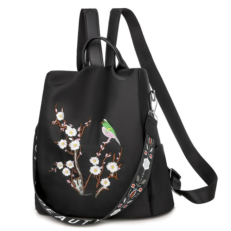 Women's Flower Embroidery Design Outdoor Backpack