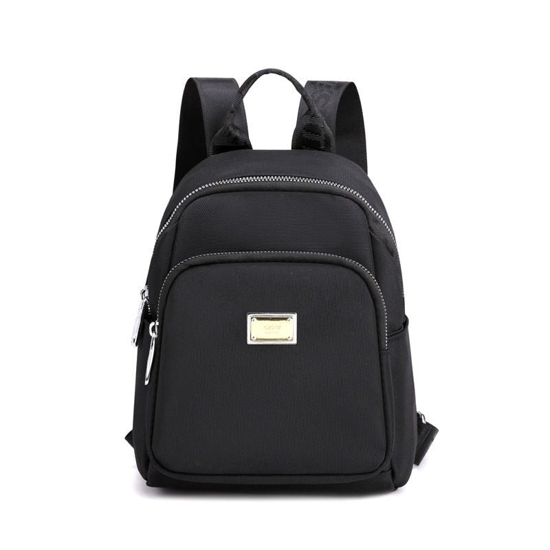 Women's Solid Zipper Backpack