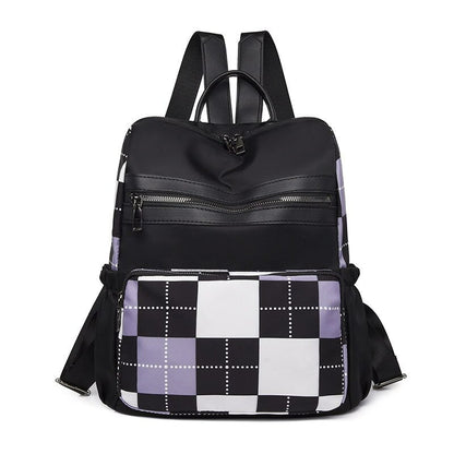 Checkered Multicolor Women's Outdoor Backpack