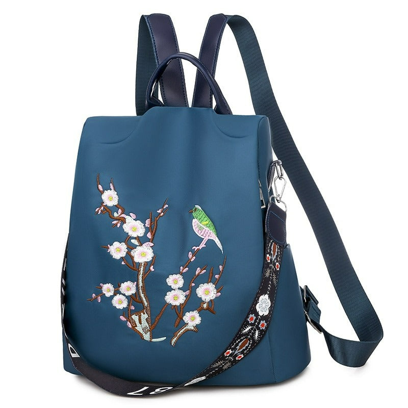 Women's Flower Embroidery Design Outdoor Backpack