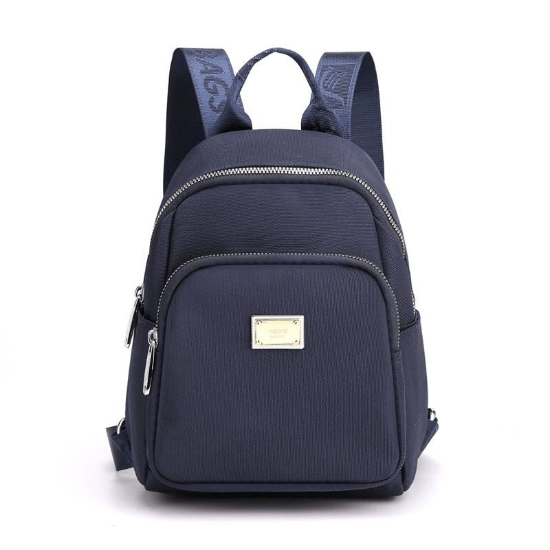 Women's Solid Zipper Backpack
