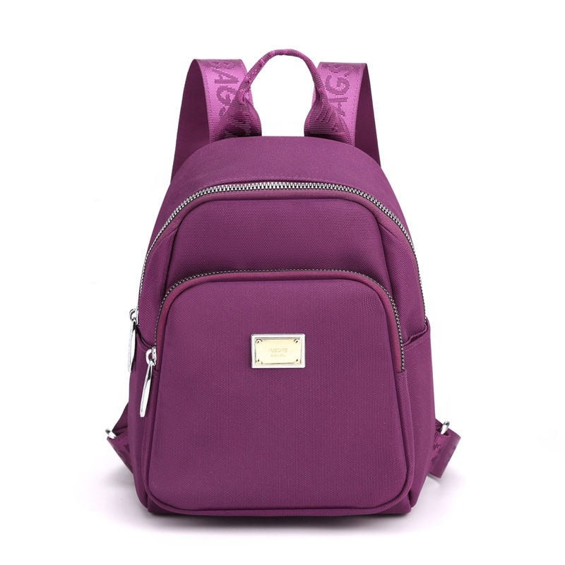 Women's Solid Zipper Backpack