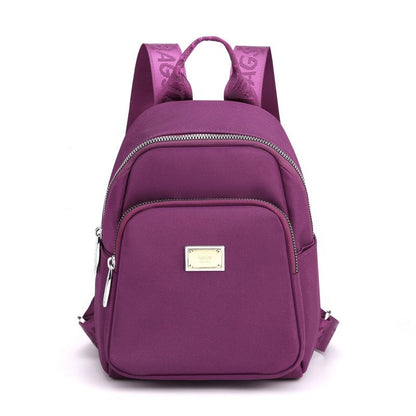 Women's Solid Zipper Backpack