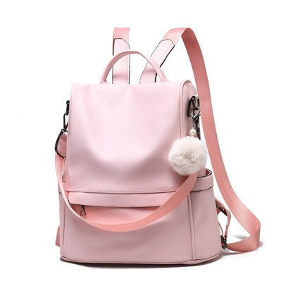 Large Capacity PU Women Leather Backpacks Retro