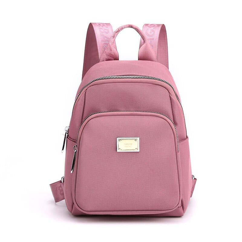 Women's Solid Zipper Backpack