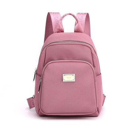 Women's Solid Zipper Backpack