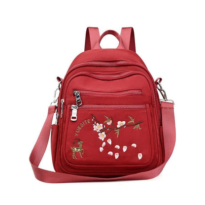 Fashion Embroidered Waterproof Female Shoulder Backpack