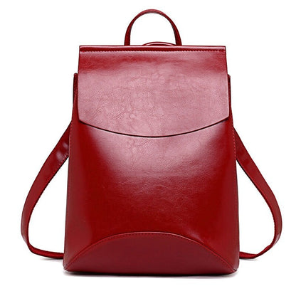 Sleek Youth Leather Backpack