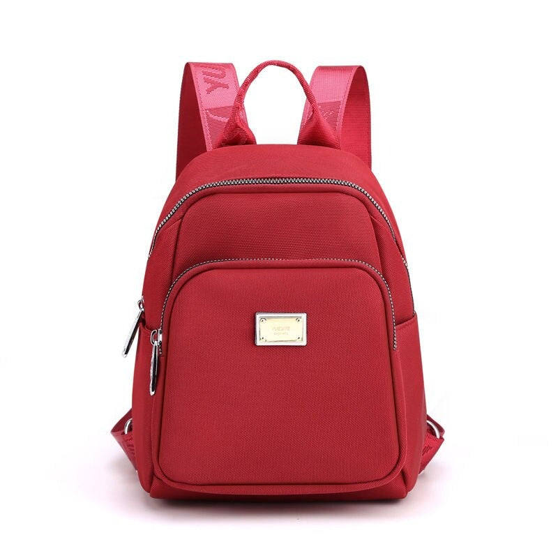 Women's Solid Zipper Backpack