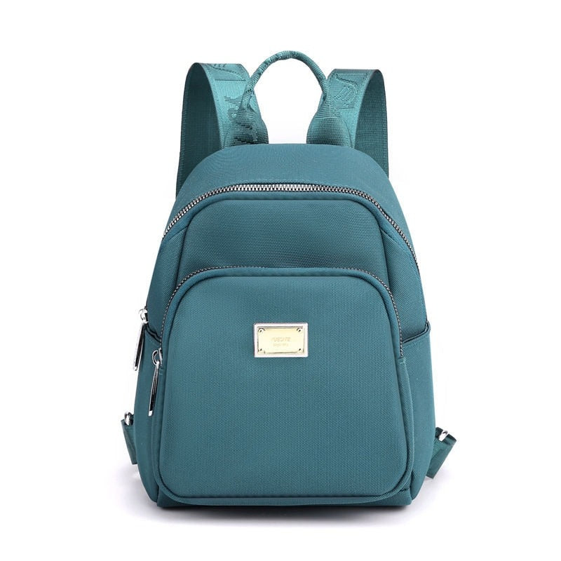 Women's Solid Zipper Backpack