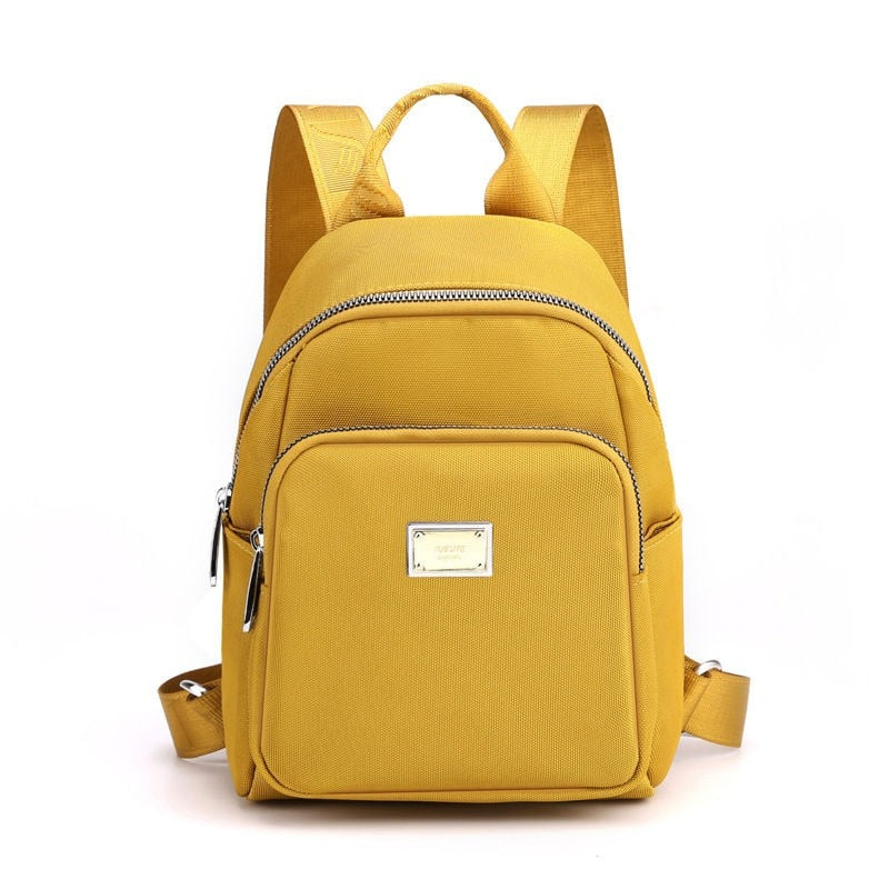 Women's Solid Zipper Backpack