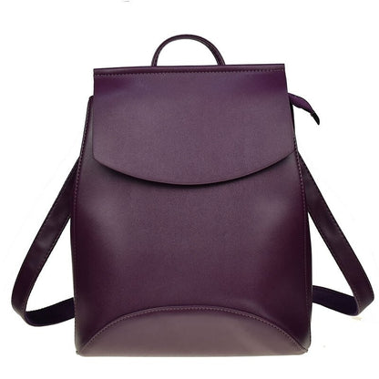 Sleek Youth Leather Backpack