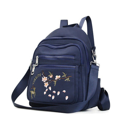 Fashion Embroidered Waterproof Female Shoulder Backpack