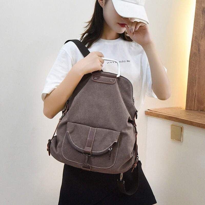 Women Large Capacity Canvas Backpacks