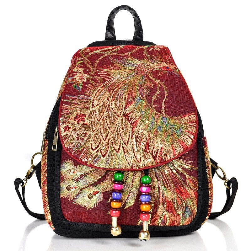 Vintage Embroidery Retro Backpack For Women