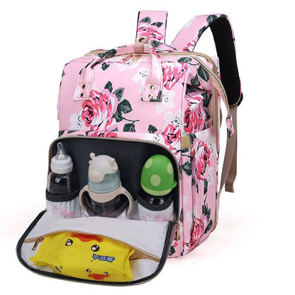 Flower Print Mommy Baby Care Backpack