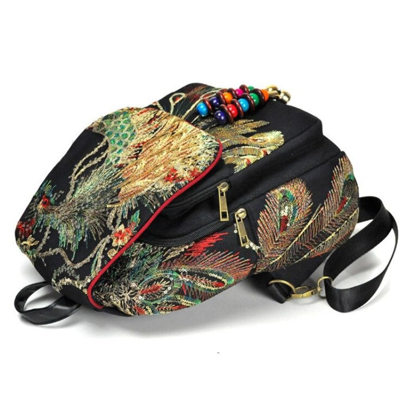 Vintage Embroidery Retro Backpack For Women