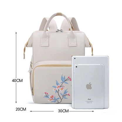 Flower Embroidery Women Baby Nappy Bags