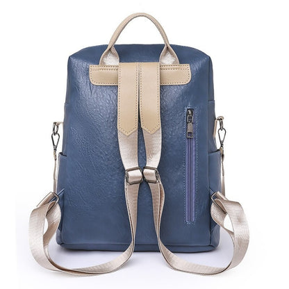 Solid PU Leather Teenage Girls School Bags