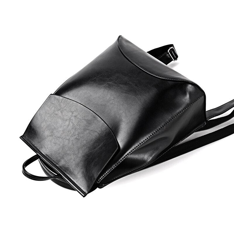 Sleek Youth Leather Backpack