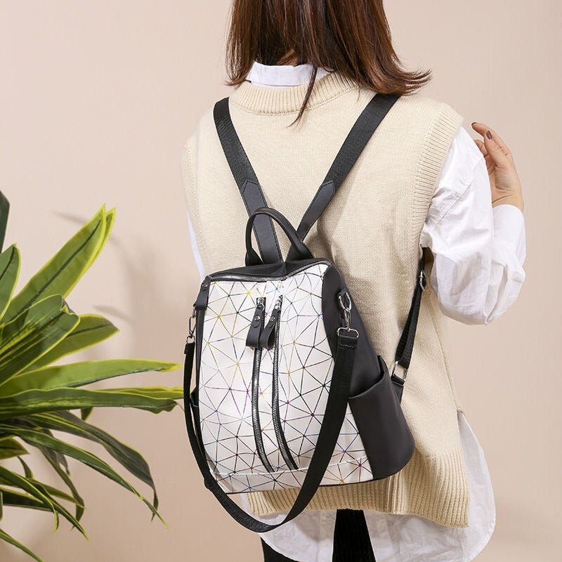 Splicing Anti-Theft Waterproof School Backpacks For Girls