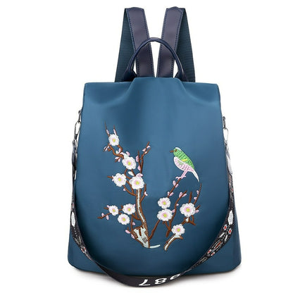 Women's Flower Embroidery Design Outdoor Backpack