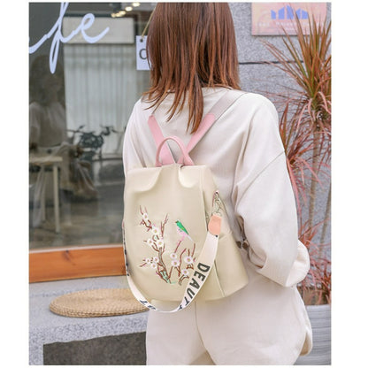 Women's Flower Embroidery Design Outdoor Backpack