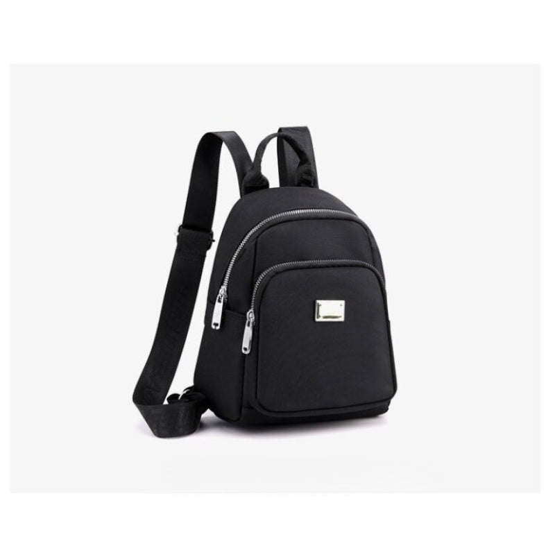 Women's Solid Zipper Backpack