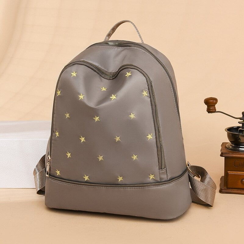 Designer Star Embroidery Ladies Backpack