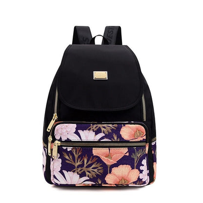 Nylon Floral Print Backpack For Girls