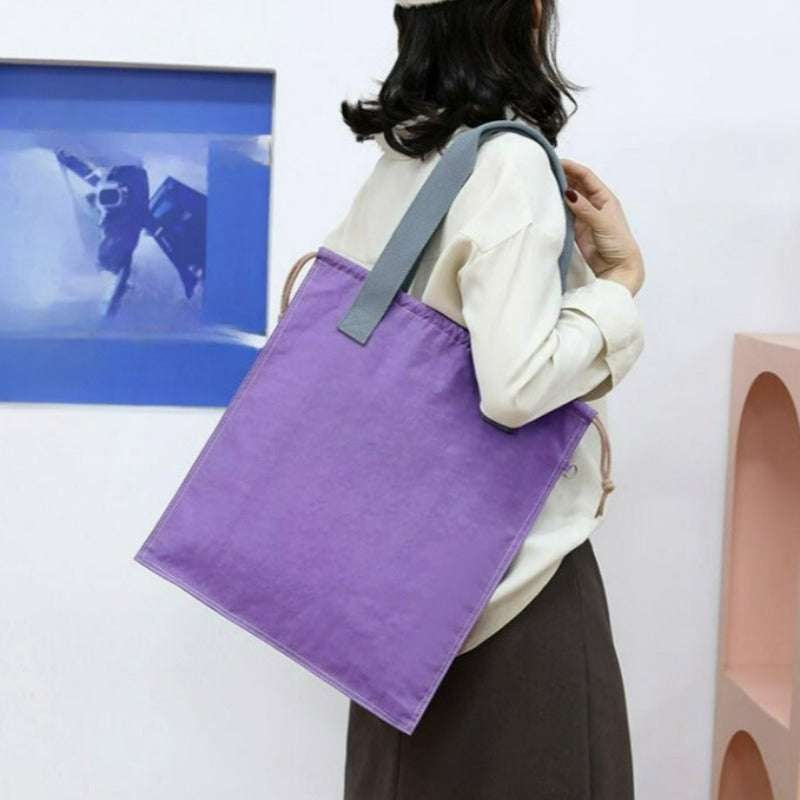 Classic Solid Color Tote Bag for Women