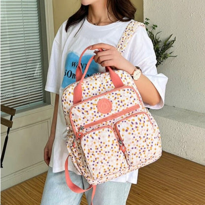 Nylon Floral Print Laptop Backpack For Girls