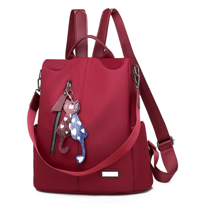 Solid Color Fashionable Bag With Cartoon Pendant